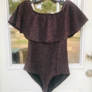 Leotard rose gold / black size S